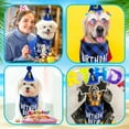 thumbnail image 4 of Olurrisa Dog Birthday Bandana Hat with 10 Bling Number Pet Happy Birthday Supplies Glitter Hat Plaid Bandana for Small Medium Large Dogs (Blue), 4 of 6