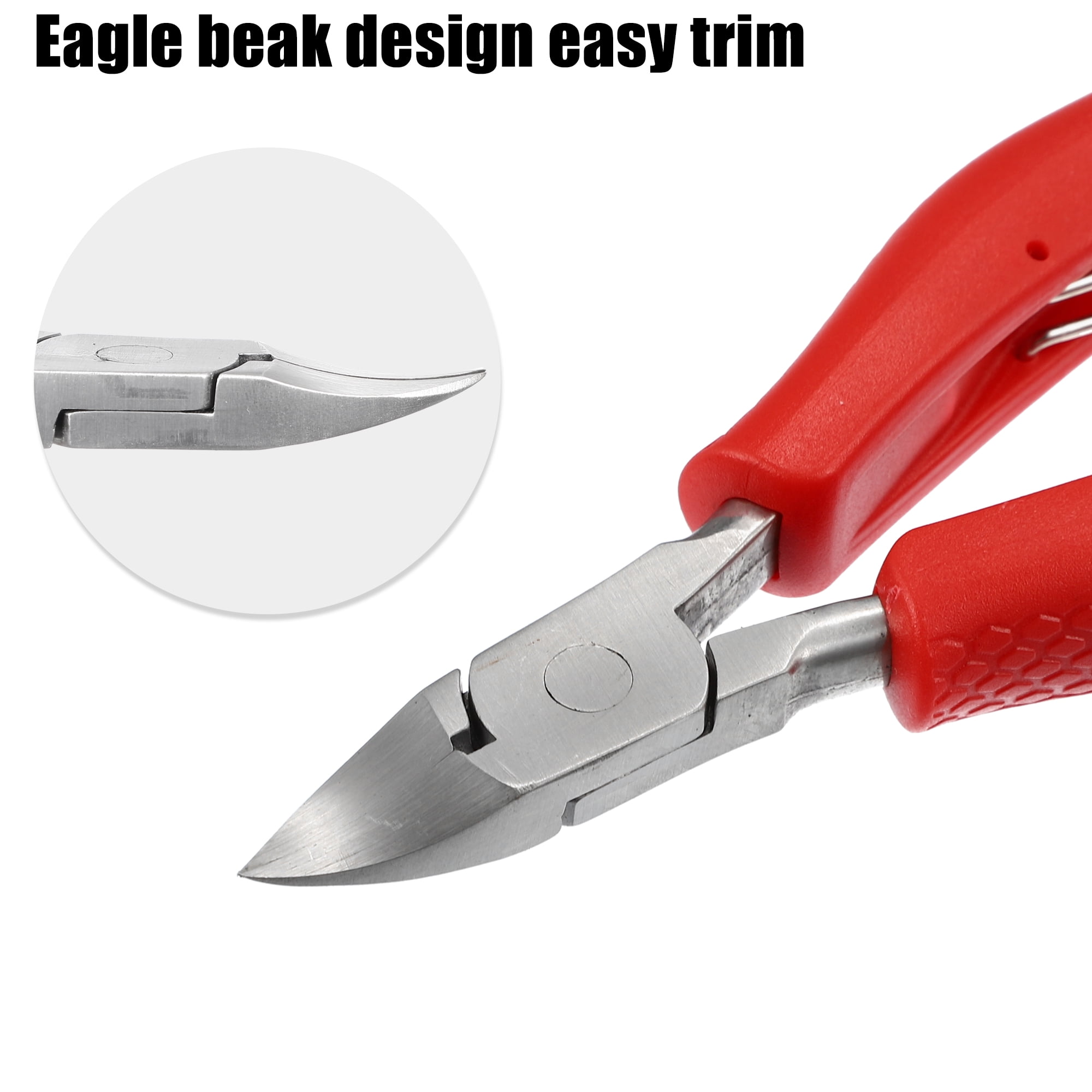 Unique Bargains Pack of 9 Stainless Steel Toenail Clippers Kit Nail Clippers Red