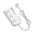 thumbnail image 1 of Cable de extensión Power Strip, protector contra sobretensiones de 3 pies con 6 salidas, 3 USB, 1 of 7
