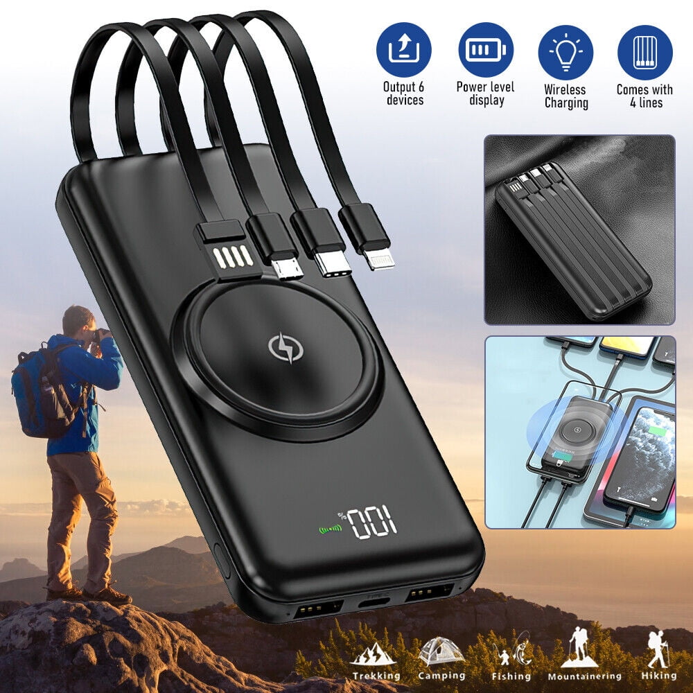 MDHAND Qi Wireless Power Bank 20000mAh Backup Portable Charger External Battery Backup