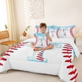 thumbnail image 3 of Manfei Sport Baseball Bedding Comforter Set 7-Piece,Letter Monogrammed T King Bedding Sets, 3 of 7