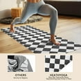 thumbnail image 4 of Black and White Checkerboard Checkered Pattern Hot Yoga Mat Towel Non Slip for Hot Yoga - Quick-Drying Yoga Mat Cover with 4 Corner Pockets with Travel Bag - Hot Yoga Towel Non Slip 70"x26", 4 of 6