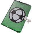 thumbnail image 1 of Boys Football Diary with Lock and Key, Sequin Notebook Kids Diary School Travel Notebook Gift (Green) (1 pc) Zekai, 1 of 5