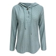 thumbnail image 4 of EDFBUYKRS Long Sleeve Shirts for Women Fall V Neck Knit Blouses Dressy Casual Tunic Tops Ladies Work Clothes Xl, 4 of 5