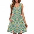 thumbnail image 4 of Taylonsss 2025 Summer Casual Dress for Womens Sleeveless Round Neck Short Floral Print Dress Casual Everyday Outfit, 4 of 6