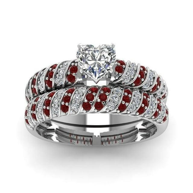 Bague de Mariage Faite à la Main avec Pierre Blanche pour Éternel et Moments