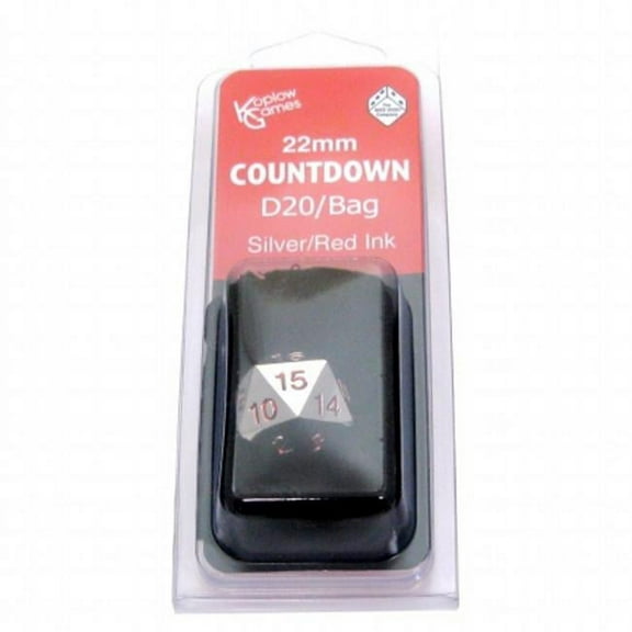 d20 22mm Countdown, Silver w/Red New