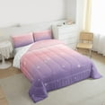 thumbnail image 3 of Homewish Starry Sky Bedding Comforter Set,Ink Painting Aesthetic Twin Comforter Sets,Pink Purple Ombre Bedding Set For Girls Teens,Microfiber Bedroom Decor Reversible,2-Piece, 3 of 8