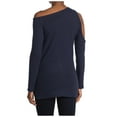 thumbnail image 2 of GO COUTURE Blue Cutout Cold Shoulder Top Size Small, 2 of 2