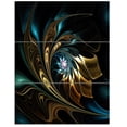 thumbnail image 2 of Design Art - Fleur Fractale Brun Bleu en Noir, 2 of 3