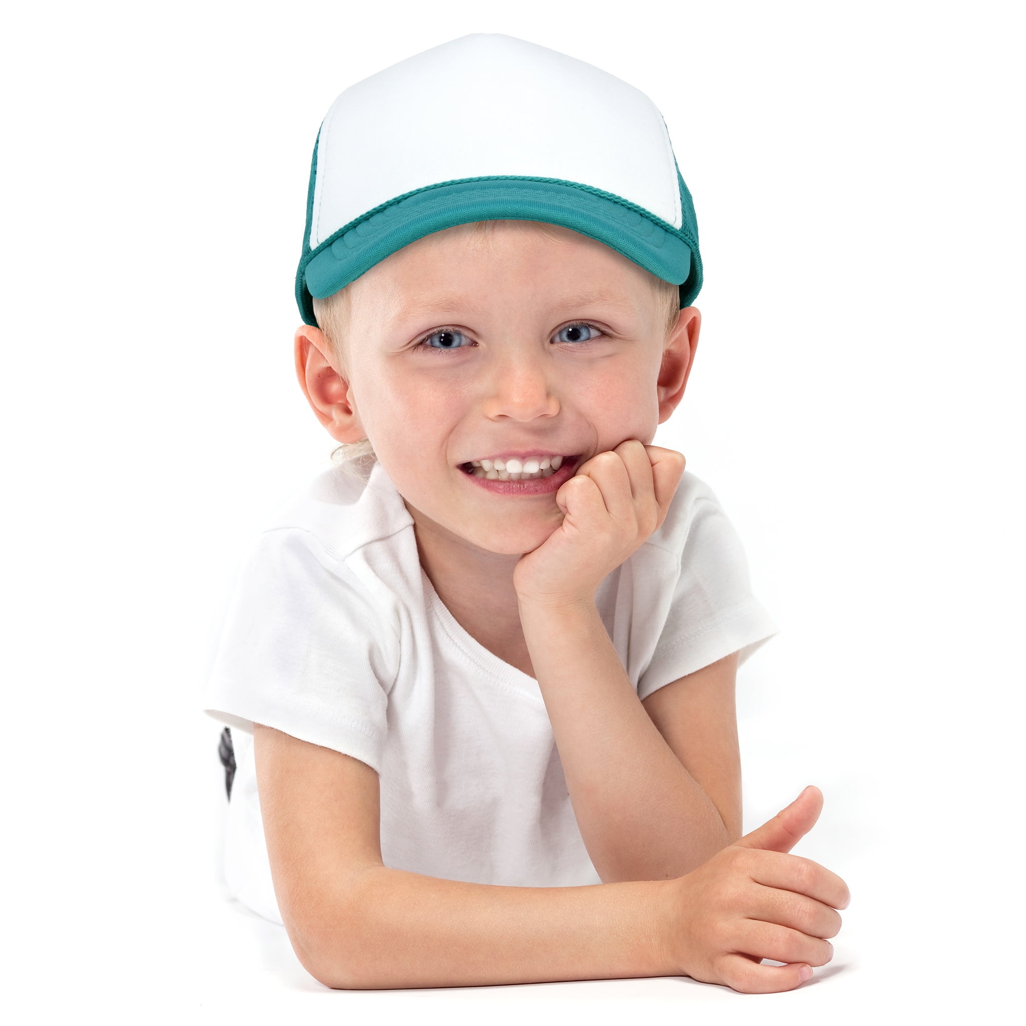 DALIX Youth Adjustable Mesh Trucker Cap - Black Snapback Hat For Kids (Sizes S, M) - View #12