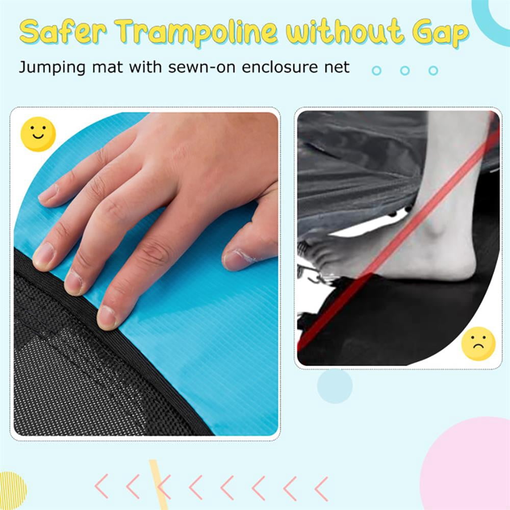 Topcobe 55 Inch Trampoline for Kids Toddler Mini Trampoline with Safety Enclosure Net, Kid's Toys for Indoor Outdoor, Ideal Gift for Toddlers-Blue
