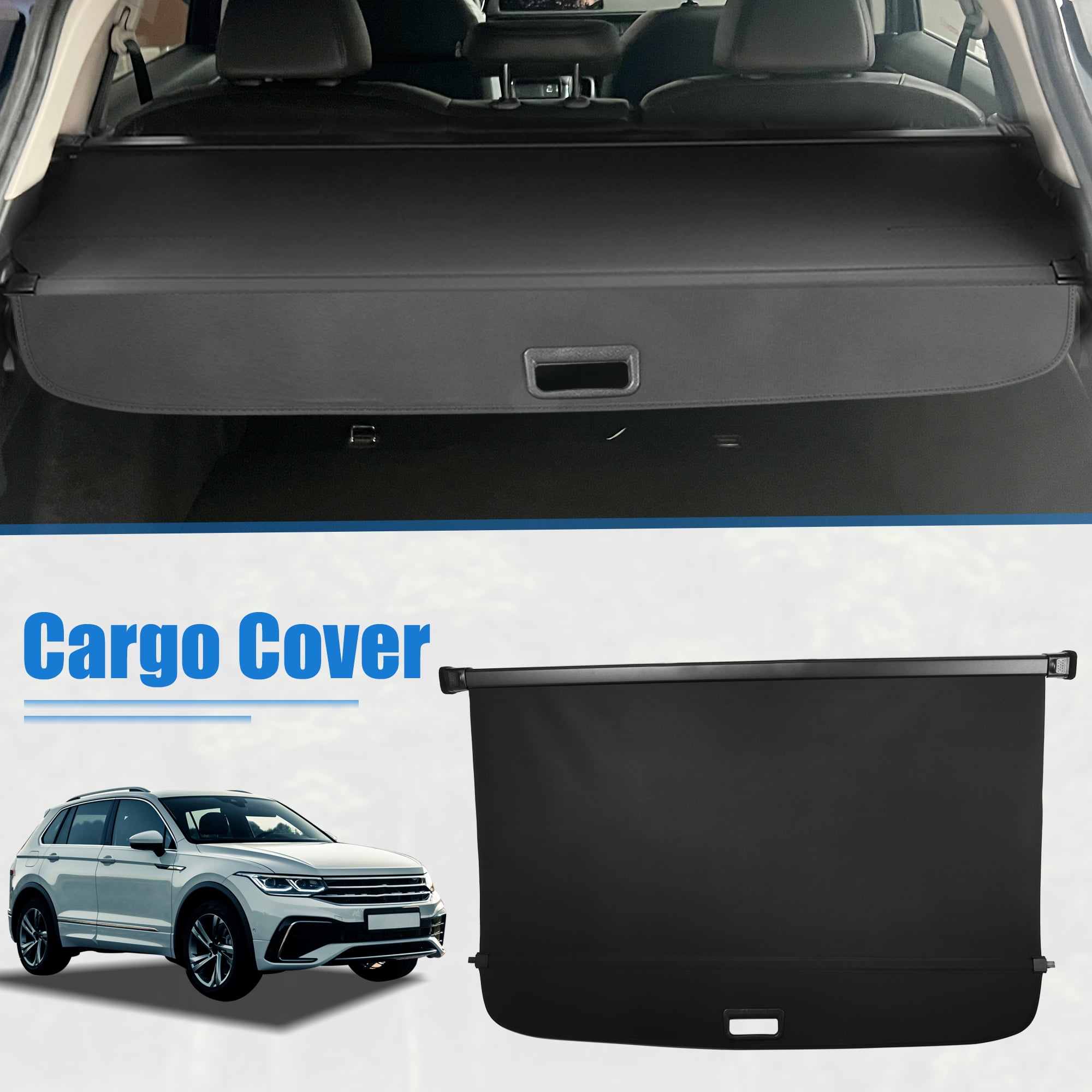 Unique Bargains Retractable Cargo Cover for VW Tiguan 2018 2019 2020 2021 2022 2023 Black