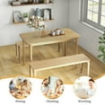 thumbnail image 5 of Topcobe 48" Solid Wood Dining Table with Rubber Wood Supporting Legs for Kitchen Dining Room, Furniture Table for Living Room, Easy Assembly, Classic Design, Natural, 5 of 10