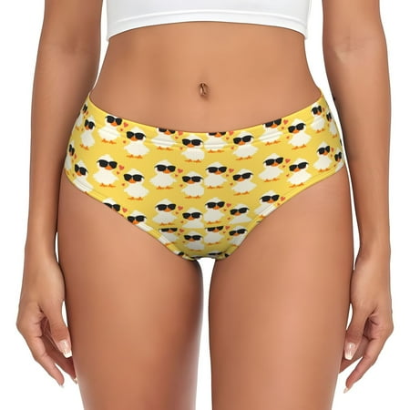 Womens Underwear - Cute Duck With Black Glasses No Show Seamless Underwear for Women  Kawaii Soft Stretch Women s Panties  Hipster Ladies Panties Bikini Underwear Briefs