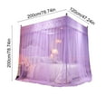 thumbnail image 2 of Three-Door Style Mosquito Net - Princess-Style Floor-Length Bed Canopy, Double Bed Mosquito Net for Bedroom Decor, Breathable Insect-Proof Bed Curtain, Elegant Home Bedding Accessory, Purple, 2 of 6