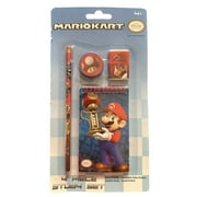 Nintendo Mario Kart 4 Piece Study Kit Set - Notepad, Sharpener, Eraser, Pencil