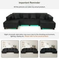 thumbnail image 5 of Harper & Bright Designs U-Shaped Sectional Sofa Set for Living Room, Corduroy Upholstered Sectional Sofa with RGB LED Light Strip and 6 Pillows, Black, 5 of 16
