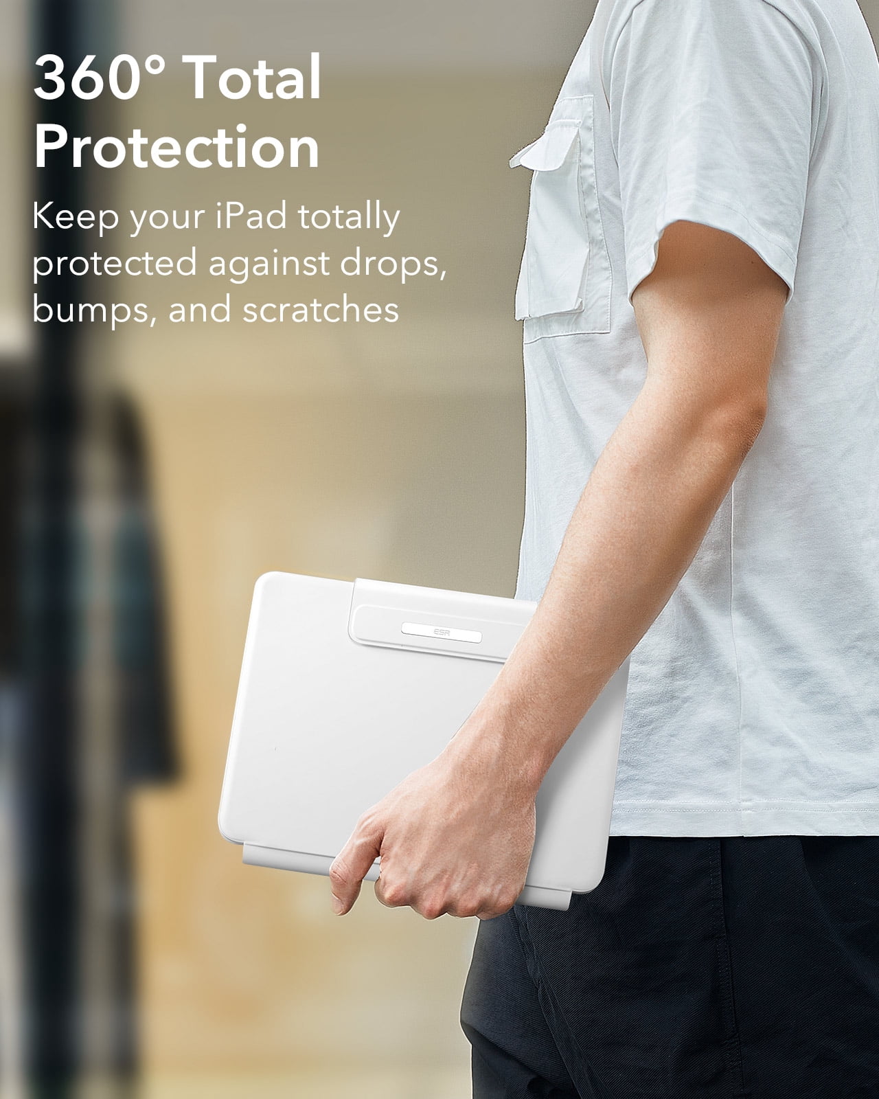 ESR Keyboard Case Compatible with iPad Air 11" M4/M3/M2 (2026/2025/2024) & iPad Pro 11/Air 5th/4th Gen, Floating Stand & Multi-Touch Trackpad, White