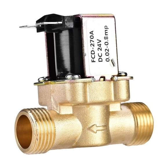 FAGINEY 1/2  DC 24V Normally Closed Brass Electric Solenoid Magnetic Valve For Water Control, Electric Valve, Water Valve