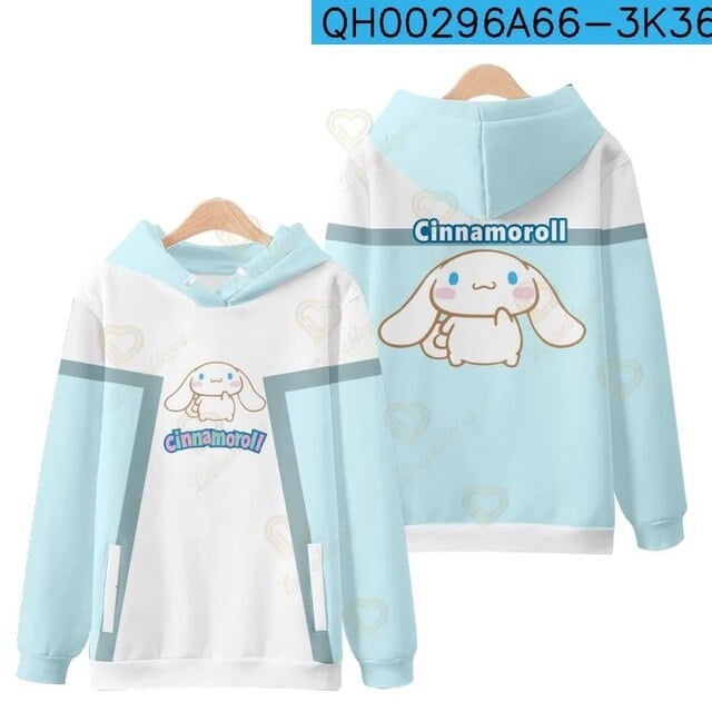 Chandail à Capuchon Kawaii Hello Kitty Sanrio pour Femme, Tenue d'Automne, Chandails Amples, Haut Ample, Chandail Coréen pour Femme, Mode, Long Hello Kitty HOEMLIN