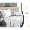 thumbnail image 3 of SGI Bedding 600 TC Egyptian Cotton Bed Sheet Set - Alberta King Size Sheets 600 Count Sheets Soft, Durable Sheets Cotton Sheets in 600 TC 18" Deep, White Stripe, 3 of 8