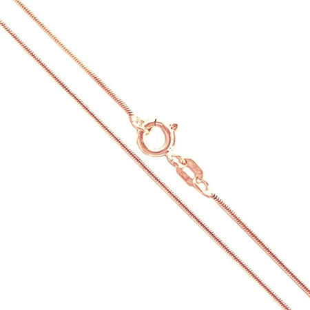 Snake Titanium Necklace - 22k Rose Gold Plated Sterling Silver Magic Snake Chain .8mm Solid 925 Italy Brazilian Necklace 28