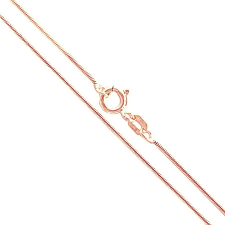 22k Rose Gold Plated Sterling Silver Magic Snake Chain .8mm Solid 925 Italy Brazilian Necklace