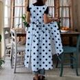 thumbnail image 6 of Uootdi Women's Pinafore Dresses Crew Neck Sleeveless Dot Pattern Pocket Linen Dresses Casual Comfortable Relaxed Maxi Dresses Gift, 6 of 7