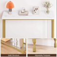 thumbnail image 2 of Console Table, 33.5" Entryway Table with Glass Shelf, Industrial Hallway Table for Living Room Foyer, Gold, 2 of 7