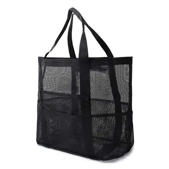 Large Mesh Beach Bag Waterproof Sandproof Tote Bag For Gym Beach Swimming Fangkenuo