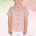 thumbnail image 2 of LIJCC Kids' Short-Sleeve Button-Down Shirt: Striped Pattern, Collared Design, Durable Fabric & Reinforced Buttons – Perfect for Daily & Semi-Casual Wear, 2 of 5