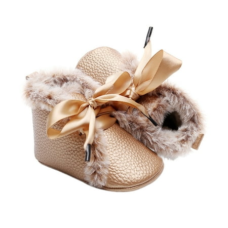 

Newborn Baby Girls Warm Winter Snow Boots Toddler Soft Sole Anti-Slip Infant Prewalker Nursling Crib Shoes