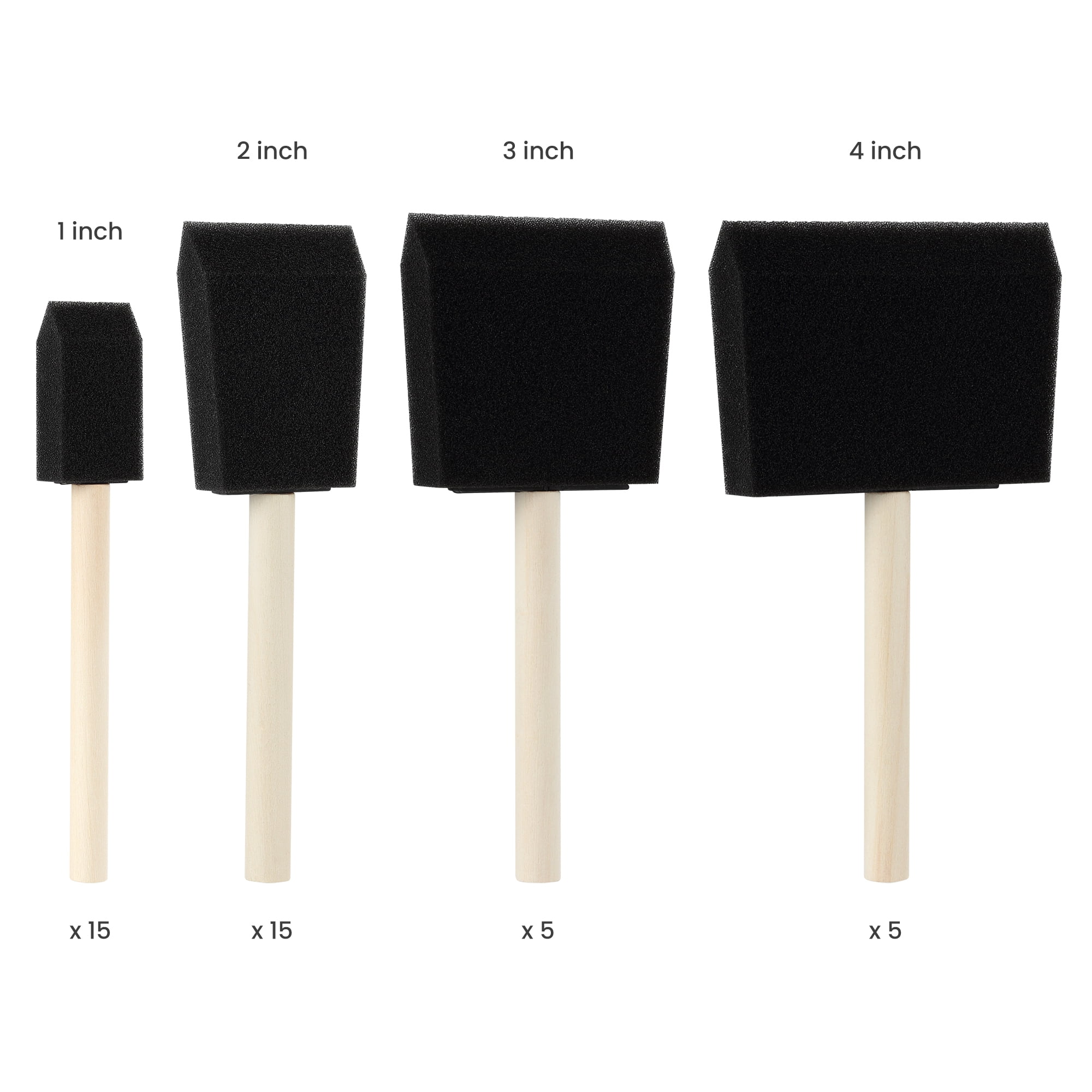 Oodles of Brushes 40 Assorted Sizes Foam Brushes Bulk - Economical brushes for Art, Craft, Hobby, and Home - Perfect For Painters, Students, Arts & Crafts, & More!