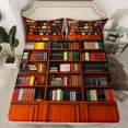 thumbnail image 2 of jejeloiu Retro Library Bookcase Twin Sheet Sets,Vintage Books Twin Fitted Sheet,Brown Bookshelf Flat Sheet For Men Women,Breathable Home Decor,3pcs, 2 of 7