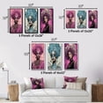 thumbnail image 4 of Designart "Retro Glamour African American Beauty III" African American Woman Wall Art Set Of 3 - Woman African American Pink Canvas Set For Living Room Decor, 4 of 6