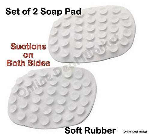 ANTI SLIP 2 PACK RUBBER GRIP SOAP SUCTION HOLDER PAD KITCHEN SHOWER BATHROOM