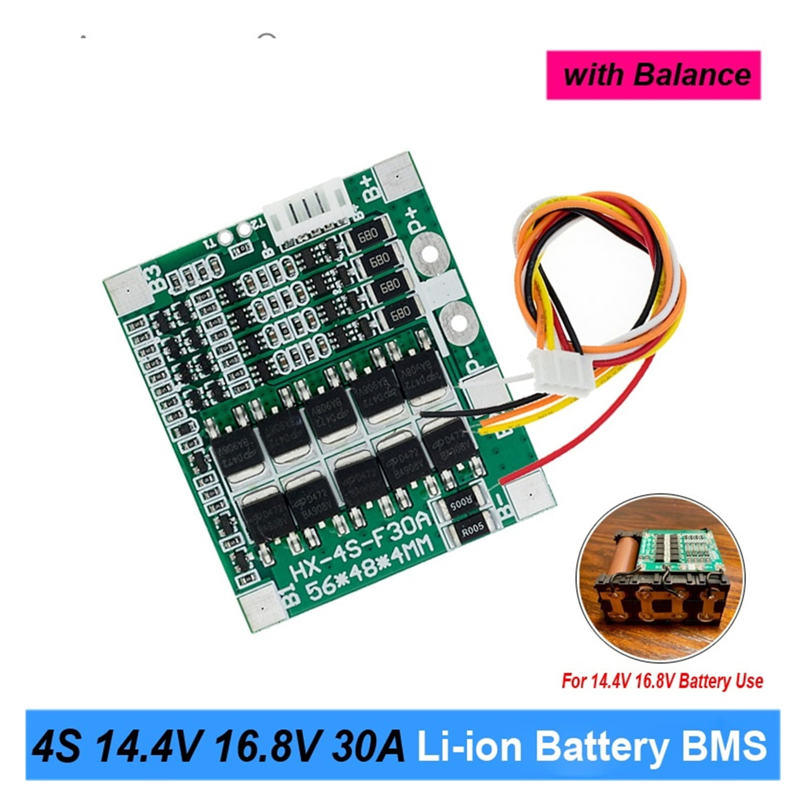 4S 14.4V 16.8V 30A Balance BMS Lithium Battery Protection Board For 3.6V 18650 Electric Drill Screwdriver Batteries Use