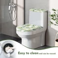 thumbnail image 4 of COEQINE Toilet Lid Cover and Toilet Tank Cover, Universal Breathable Machine Washable Toilet Cover Set 2 Pcs Palm Leaf White Toilet Lid Dust Cover Set for Bathroom Decor, 4 of 7