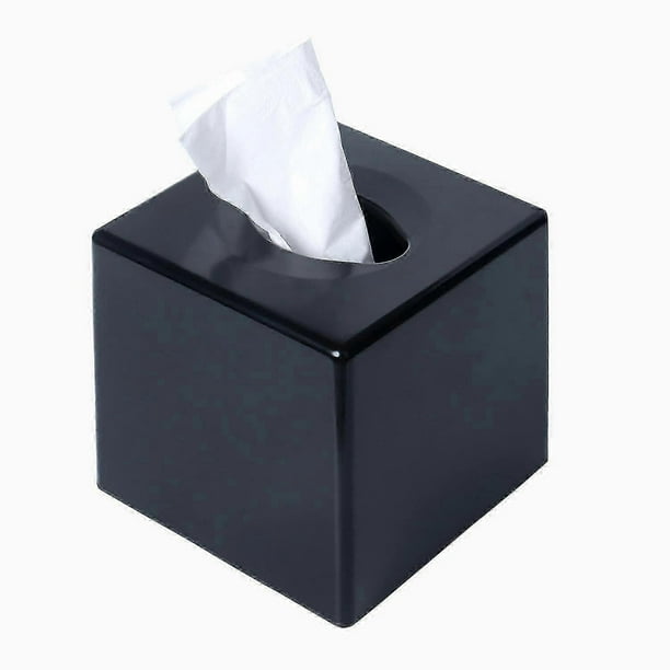 Bathroom Collection, Facial Tissue Box Cover/holder For Bathroom/living Room/office Vanity Countertops - Black (black)