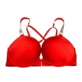 thumbnail image 4 of Victoria's Secret Swim Bombshell Shine Straps Push Up Bikini Top Lipstick Red Cup Size 32C NWT, 4 of 4