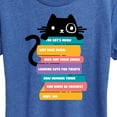 thumbnail image 3 of Instant Message - Cat Peeking Over Book Stack - Women's Short Sleeve Graphic T-Shirt, 3 of 6