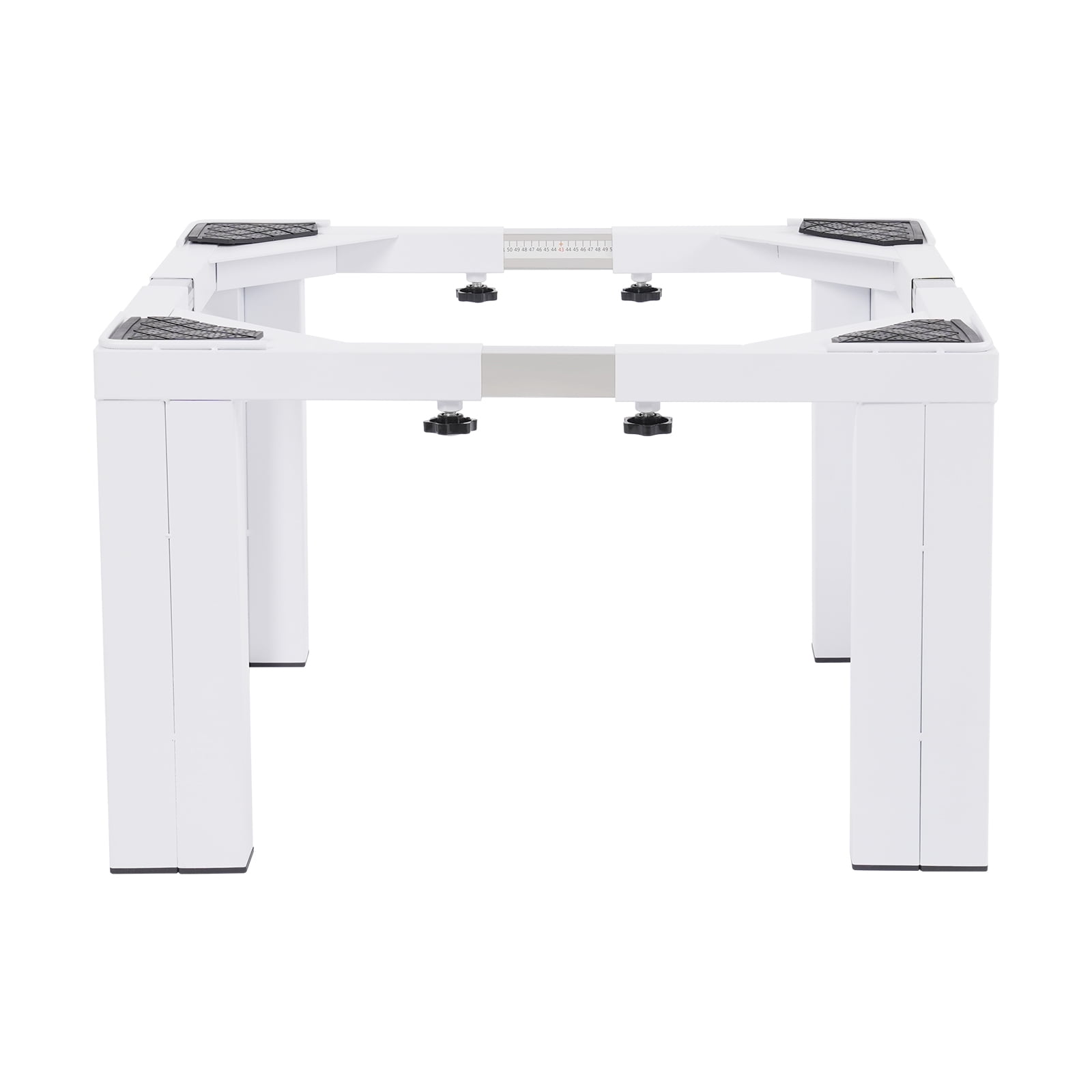 White 1102.31lbs Floor Standing Washing Machine Stand Square Adjustable Washing Machine Stand Stainless Steel