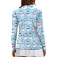 thumbnail image 2 of Yuyamidu Cute Snowman Long Sleeve Golf Shirt for Women Blue Tennis Tops Christmas Sports Shirt with Collar Athletic T-Shirt Shirts Size L, 2 of 8