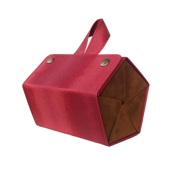 Organizador de anteojos de sol Longjet con 5 compartimentos para viaje, estuche rojo