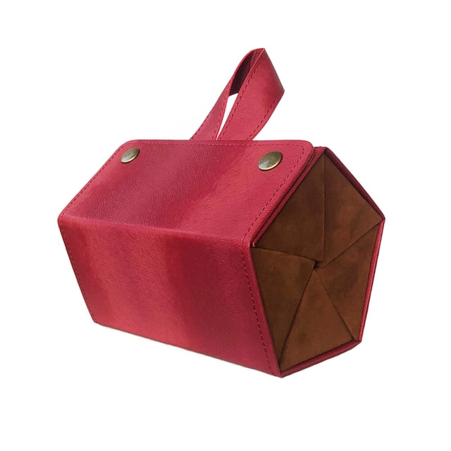 Organizador de anteojos de sol Longjet con 5 compartimentos para viaje, estuche rojo