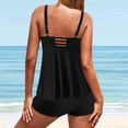 thumbnail image 4 of Womens Plus Swimsuits Reduced Price ! Azrian Women Swimsuit Women Conservative Print Strappy Back Tankini Set 2 Pcs Swimsuits Swimdress Rollbacks Black M, 4 of 7