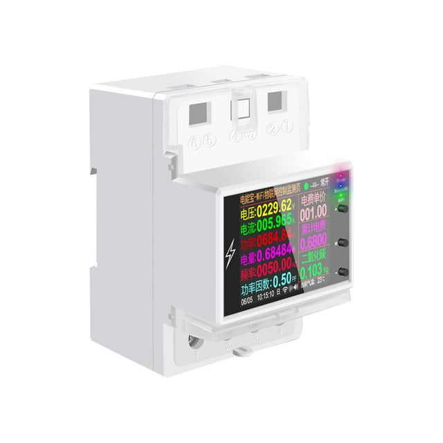 Versión Wifi Inteligente 2P Monitor de energía eléctrica Montaje en riel DIN Multi-energía