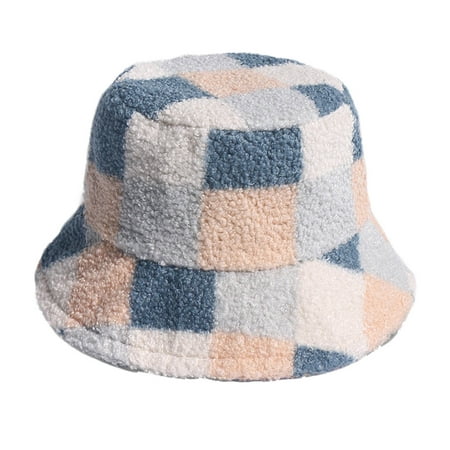 

Dadaria Beach Hats for Women Tie-Dye Plus Velvet Thick Windproof Fisherman Hat Warm Basin Hat Gray Women