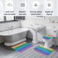 thumbnail image 5 of Rainbow Colors Ombre Cream Bath Mat 3 Piece Bathroom Rug Set, Modern Abstract Art Aesthetics Non Slip Bath Rug Contour Mat and Toilet Lid Cover, Absorbent Shower Mats Soft Bath Rugs and Mats Sets, 5 of 8